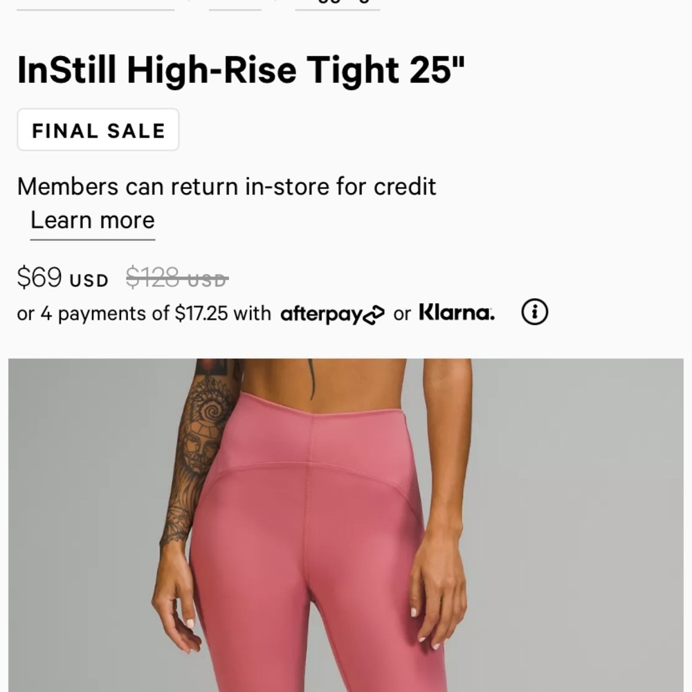 Lululemon instill high rise